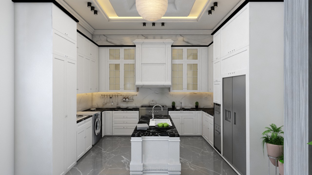 تصميم مطبخ نيو كلاسيك