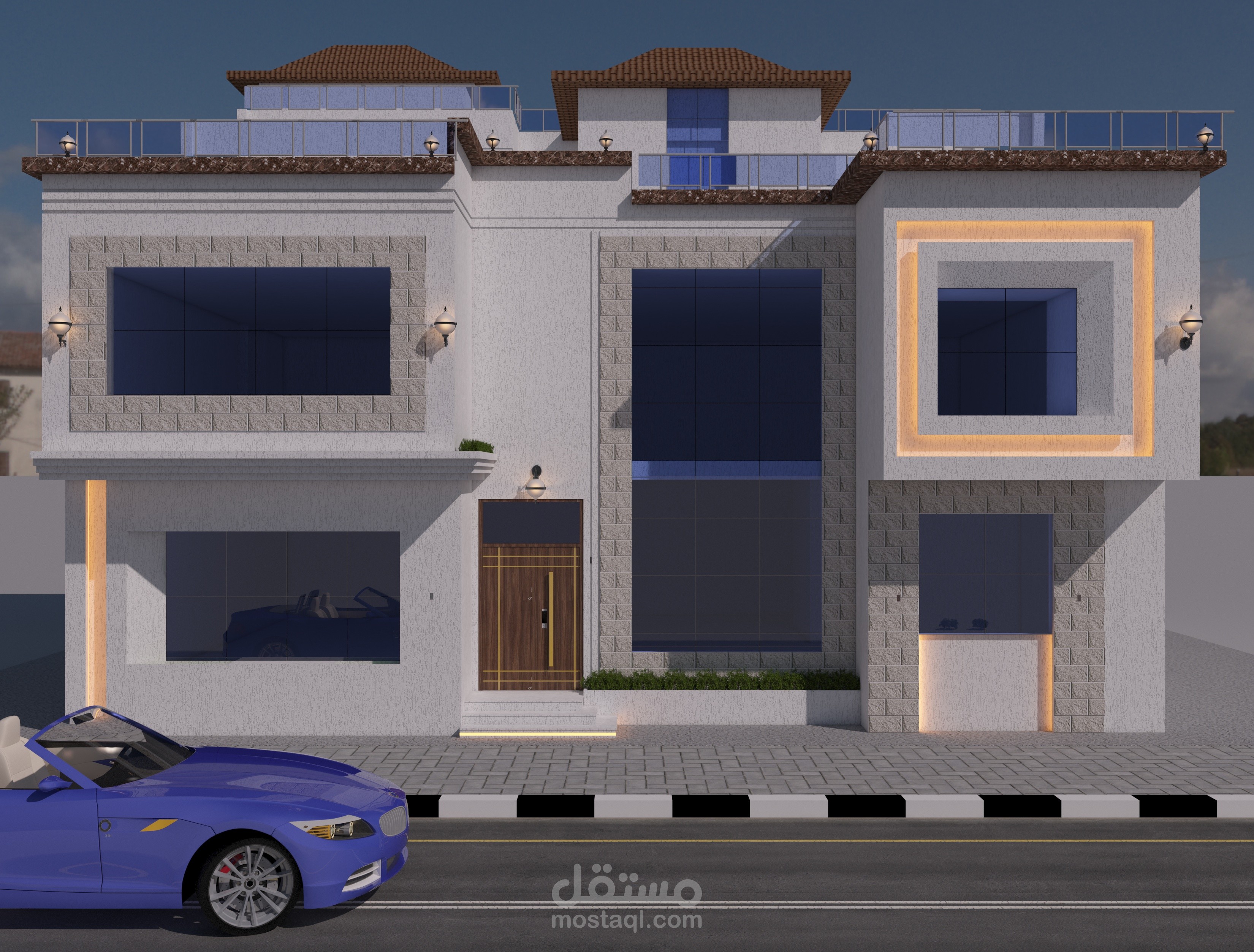 تصميم واجهة خارجية مودرن بسيطة