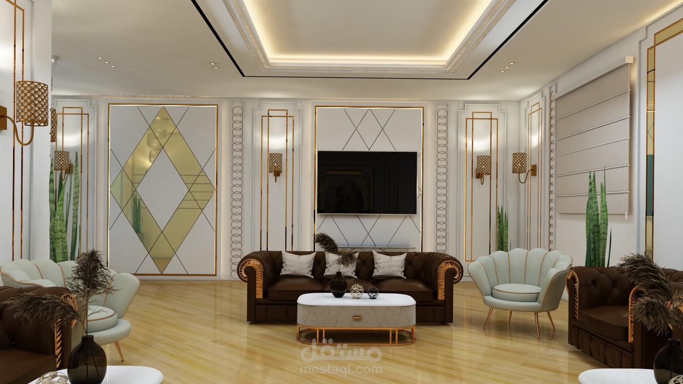 تصميم قاعة استقبال كبار الزوار وتوقيع اتفاقيات