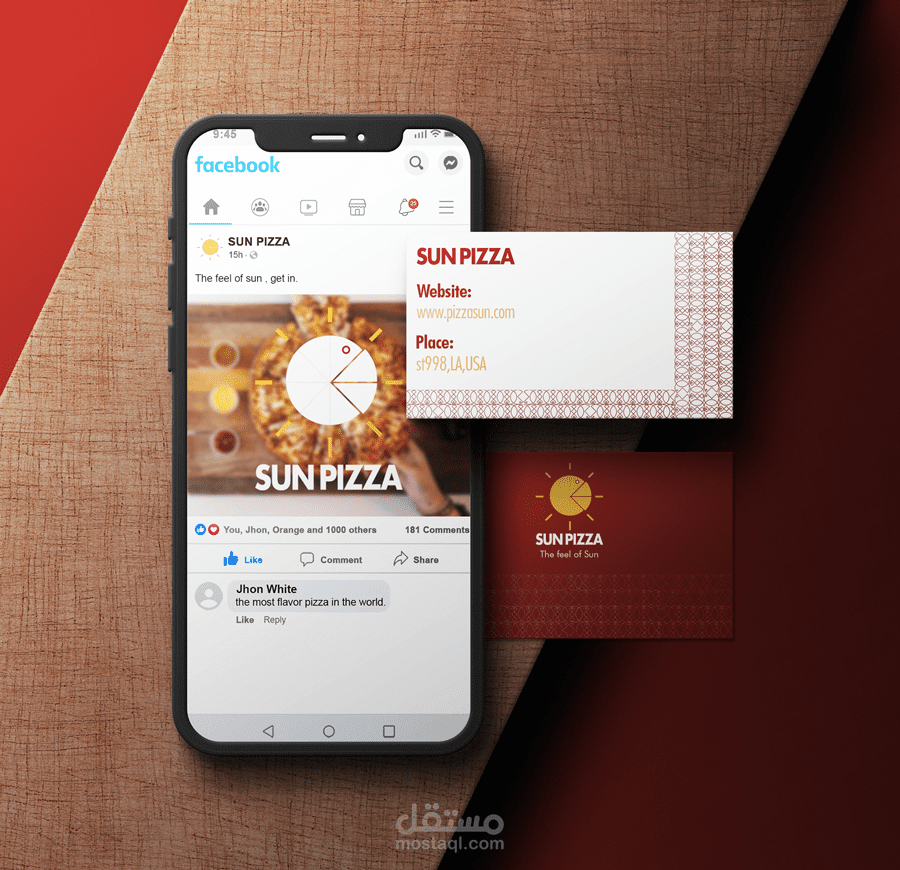 Sun pizza Branding