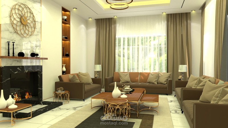 تصميم داخلي ل شاليه بسيط بأجواء خريفية