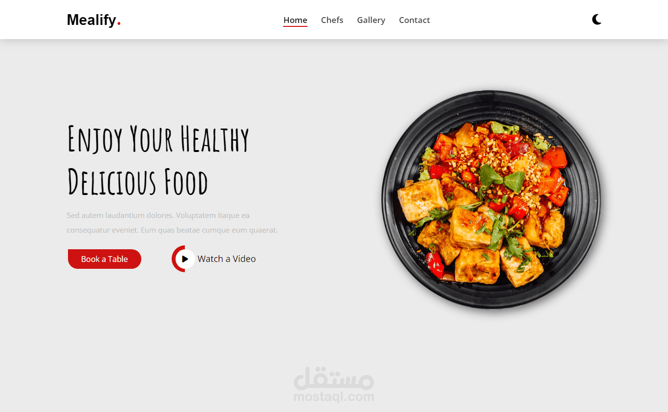 Restaurant Landing Page with pure code
