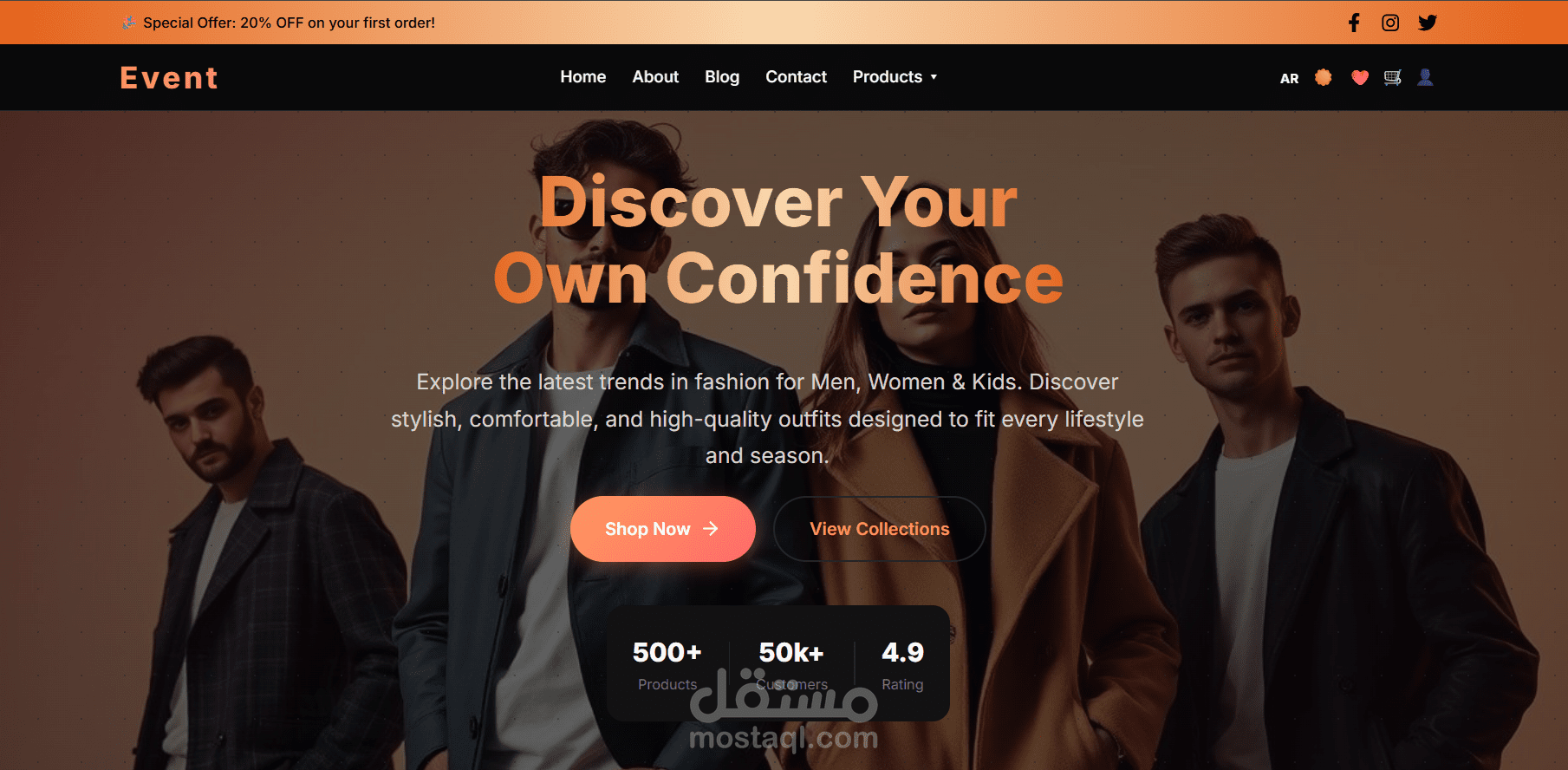 مطور واجهات أمامية متخصص في بناء متاجر E-commerce باستخدام Next.js و React، وأساعدك على تحويل فكرتك إلى متجر حديث وسريع يقدّم تجربة شراء ممتازة لعملائك.