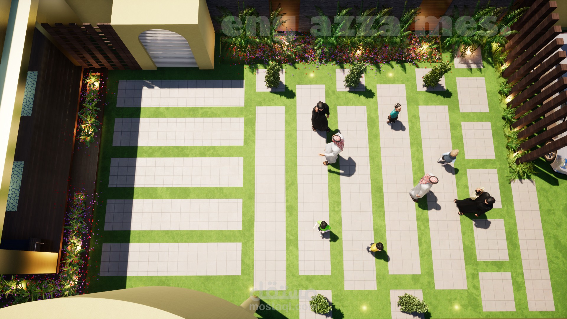 تصميم حديقة فيلا بالسعودية