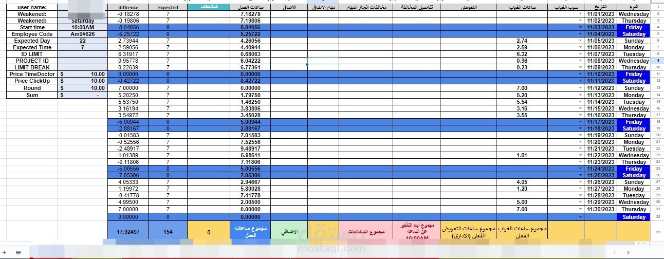 نظام ادارة موارد بشرية / بطاقات موظفين/