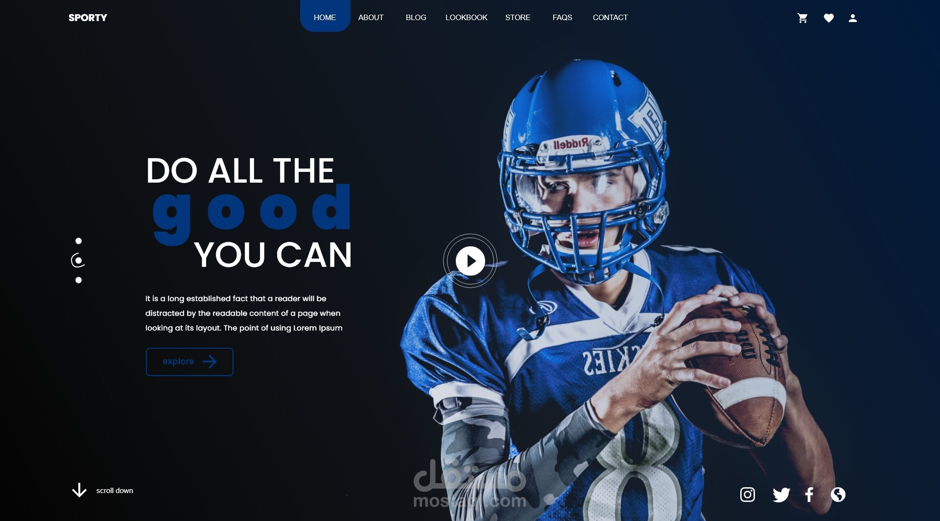 sport store landing page