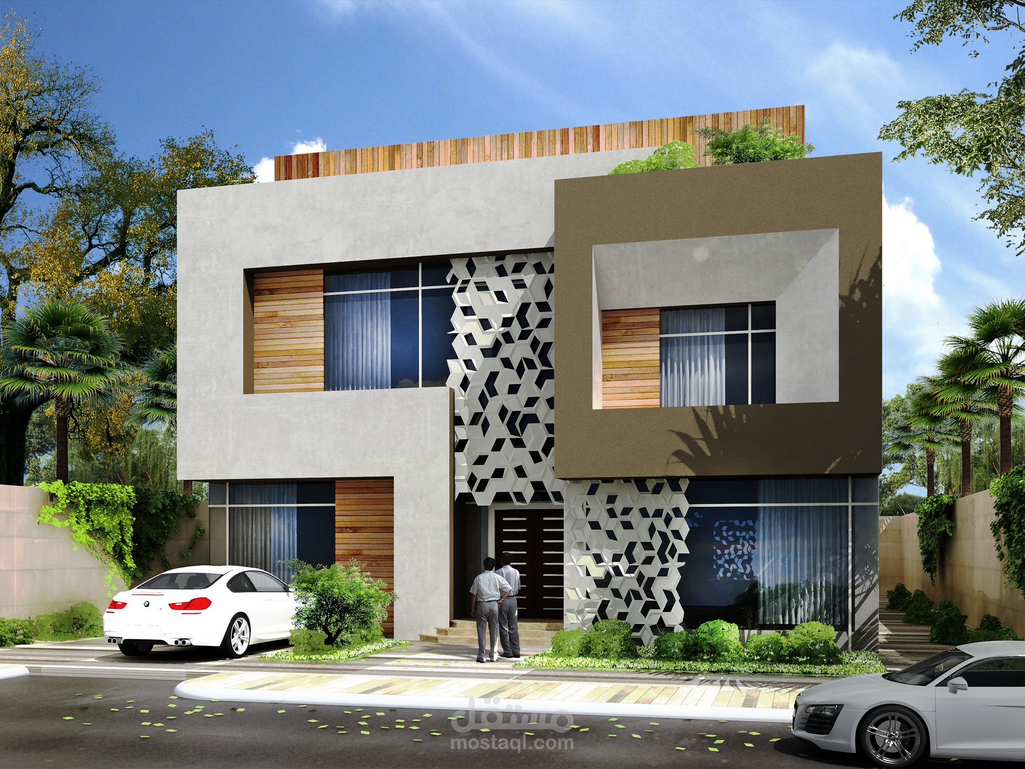 تصميم واجاهة لفيلا موديرن