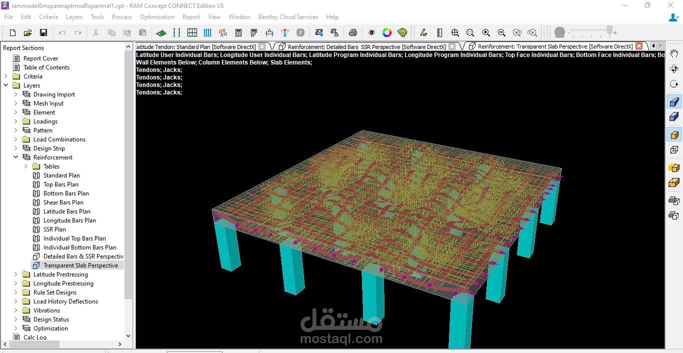 Post tensioned slab in Ram Concept