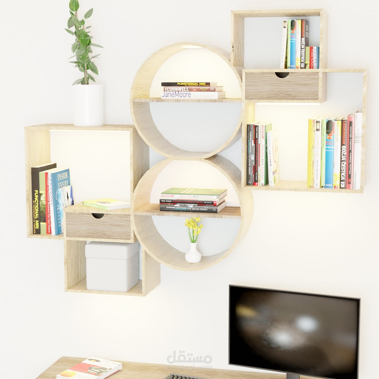 رف كتب 3D
