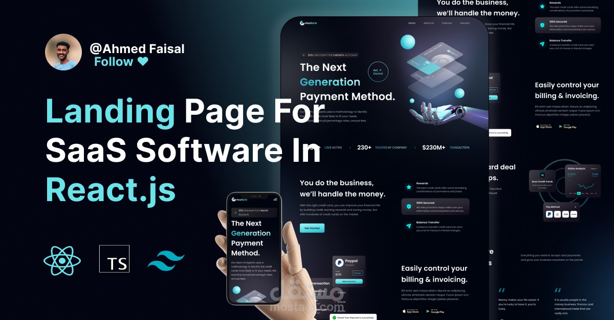 بناء موقع لتطبيق بنكي Hoo Bank (SaaS) متكامل
