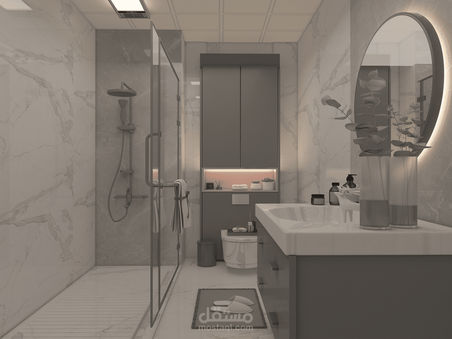 تصميم داخلى ( حمام )