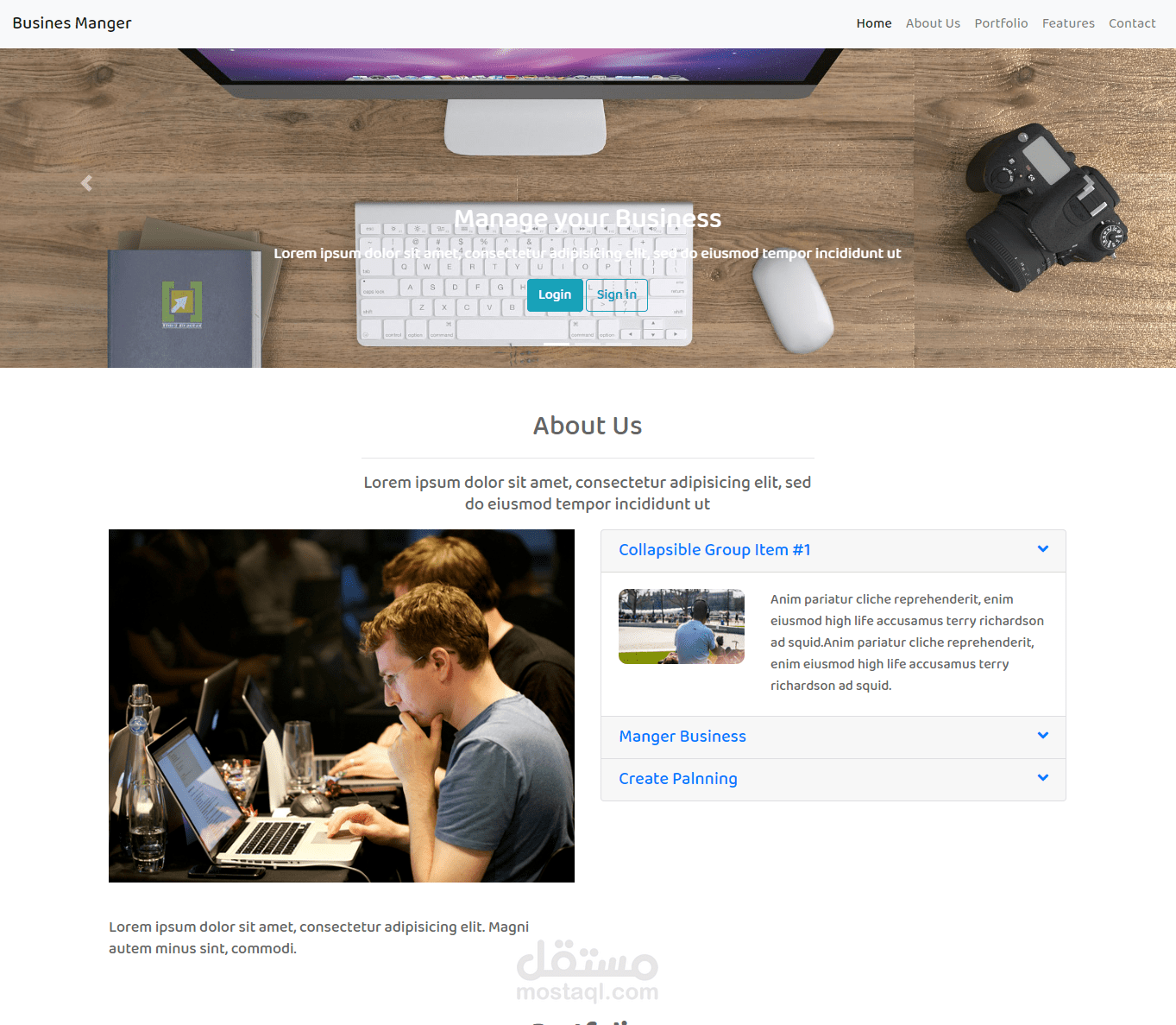 Business Manger Website
