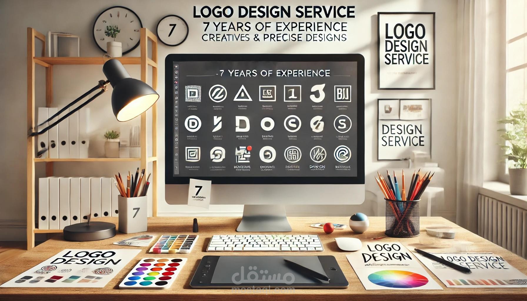 تصميم ستيكرات و شعار إدارة مشاريع