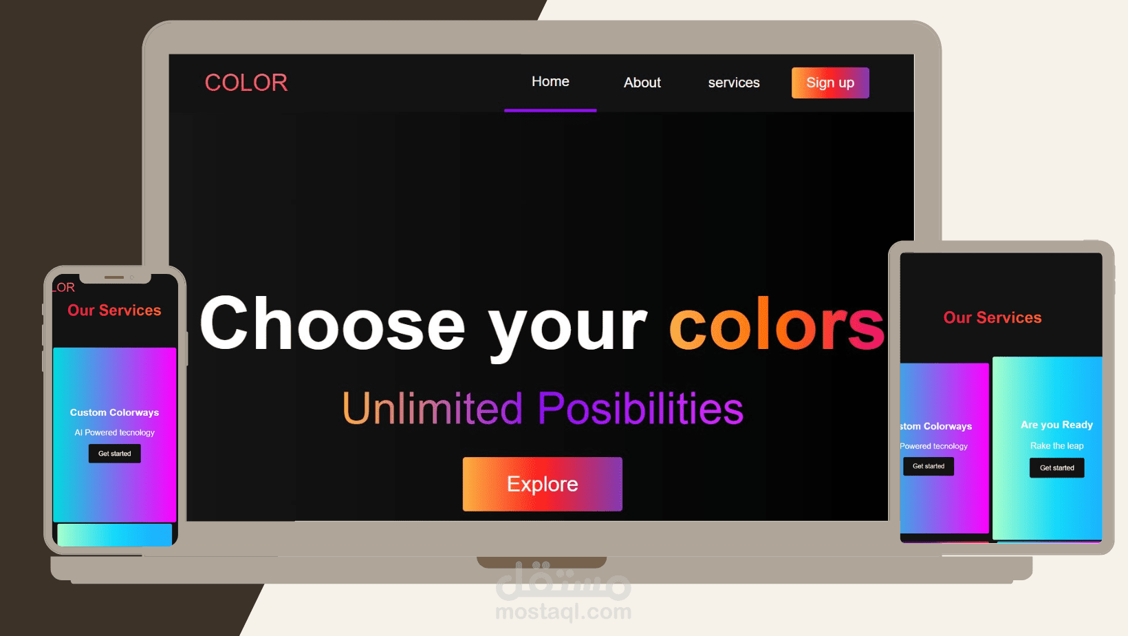 موقع ويب مرن احترافي بـ HTML & CSS & JavaScript