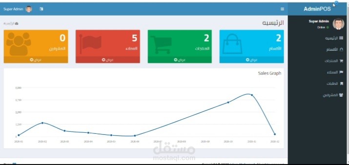 نظام ادارة حسابات ومبيعات المستودعات والمتاجر
