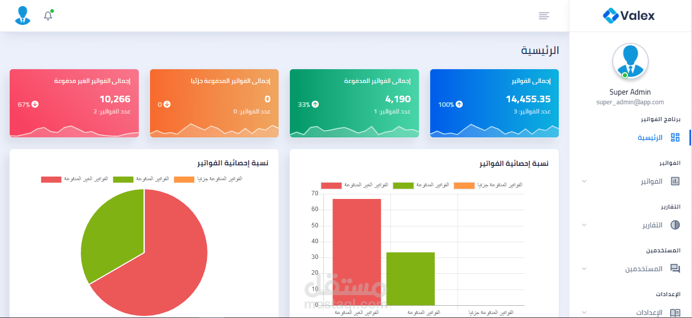 نظام ادارة شركات تحصيل الديون والفواتير