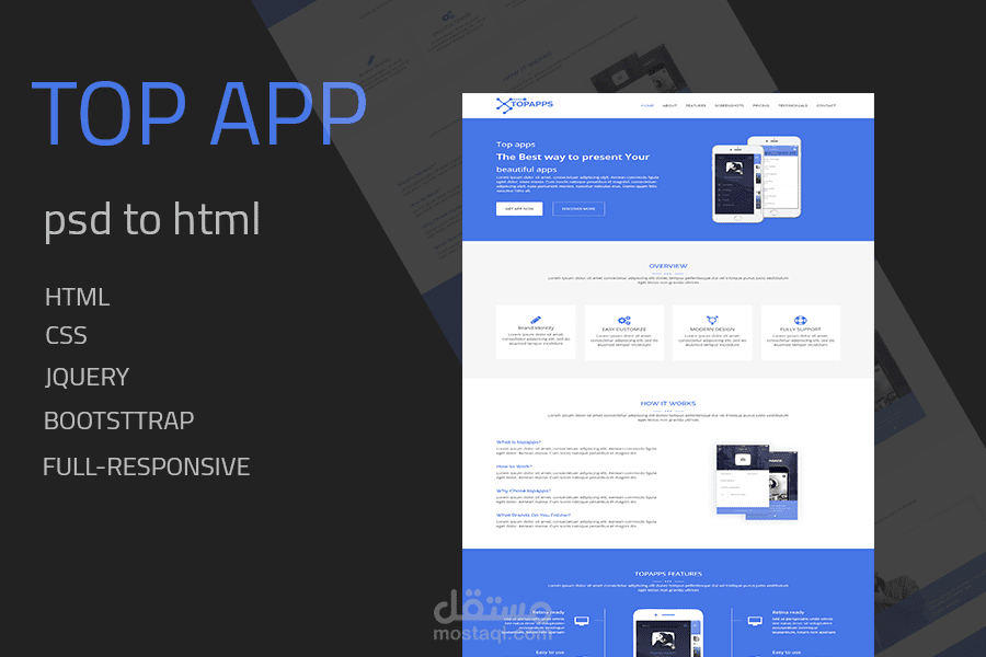 TOP APP PSD TO FULL RESPONSIVE SITE