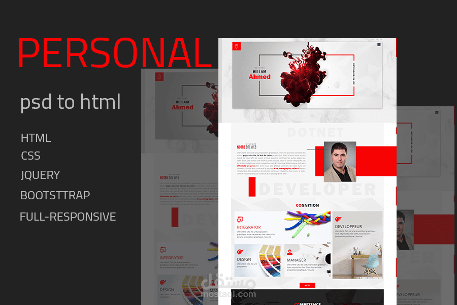PERDONAL PSD TO FULL RESPONSIVE SITE