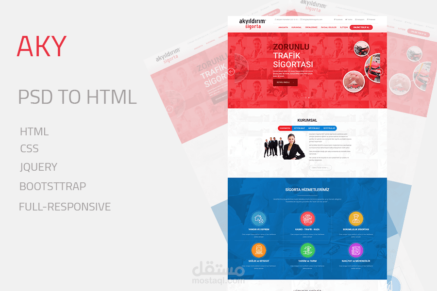 AKY PSD TO FULL RESPONSIVE SITE