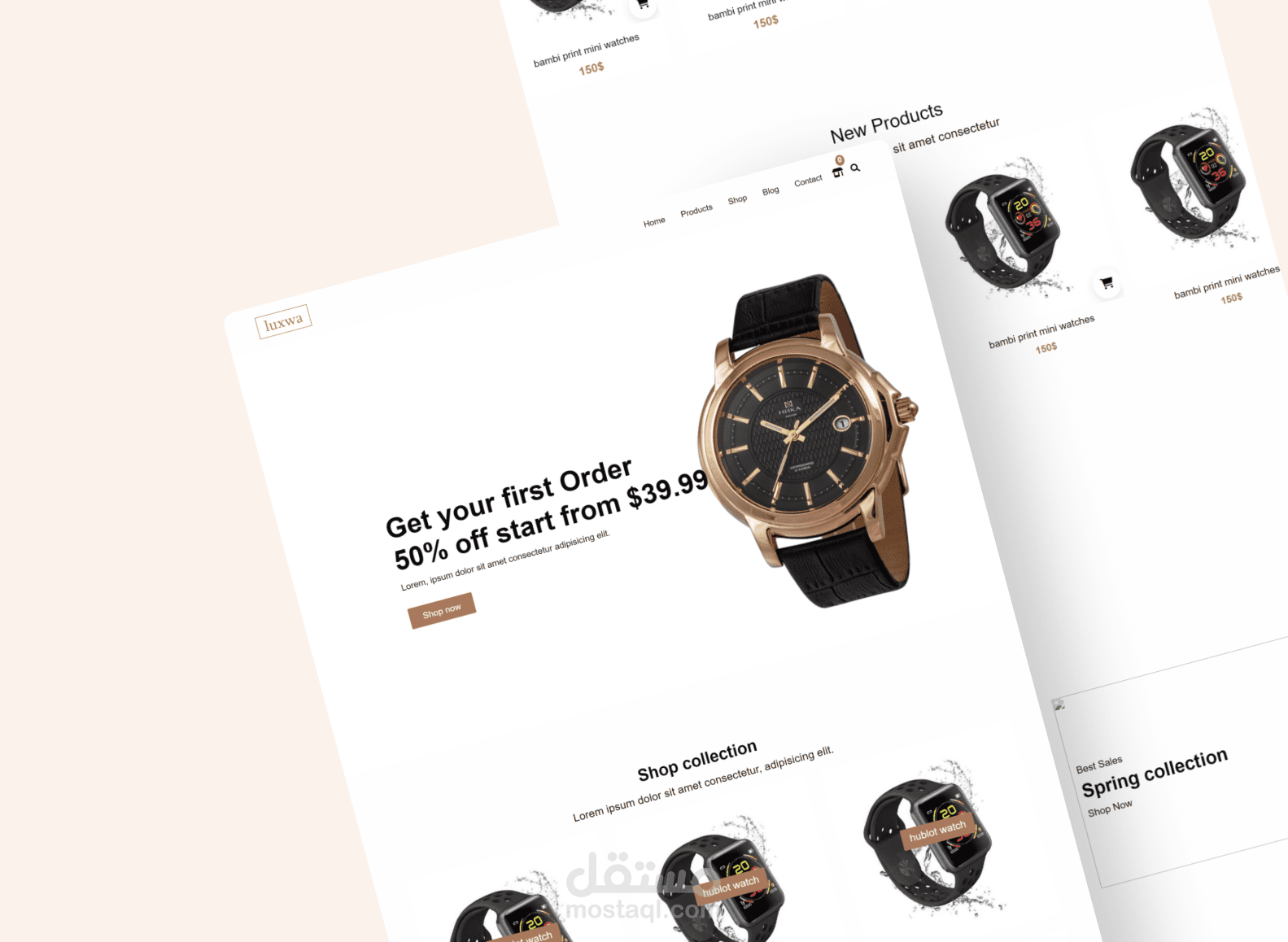 تصميم لموقع ساعات (وهمي)