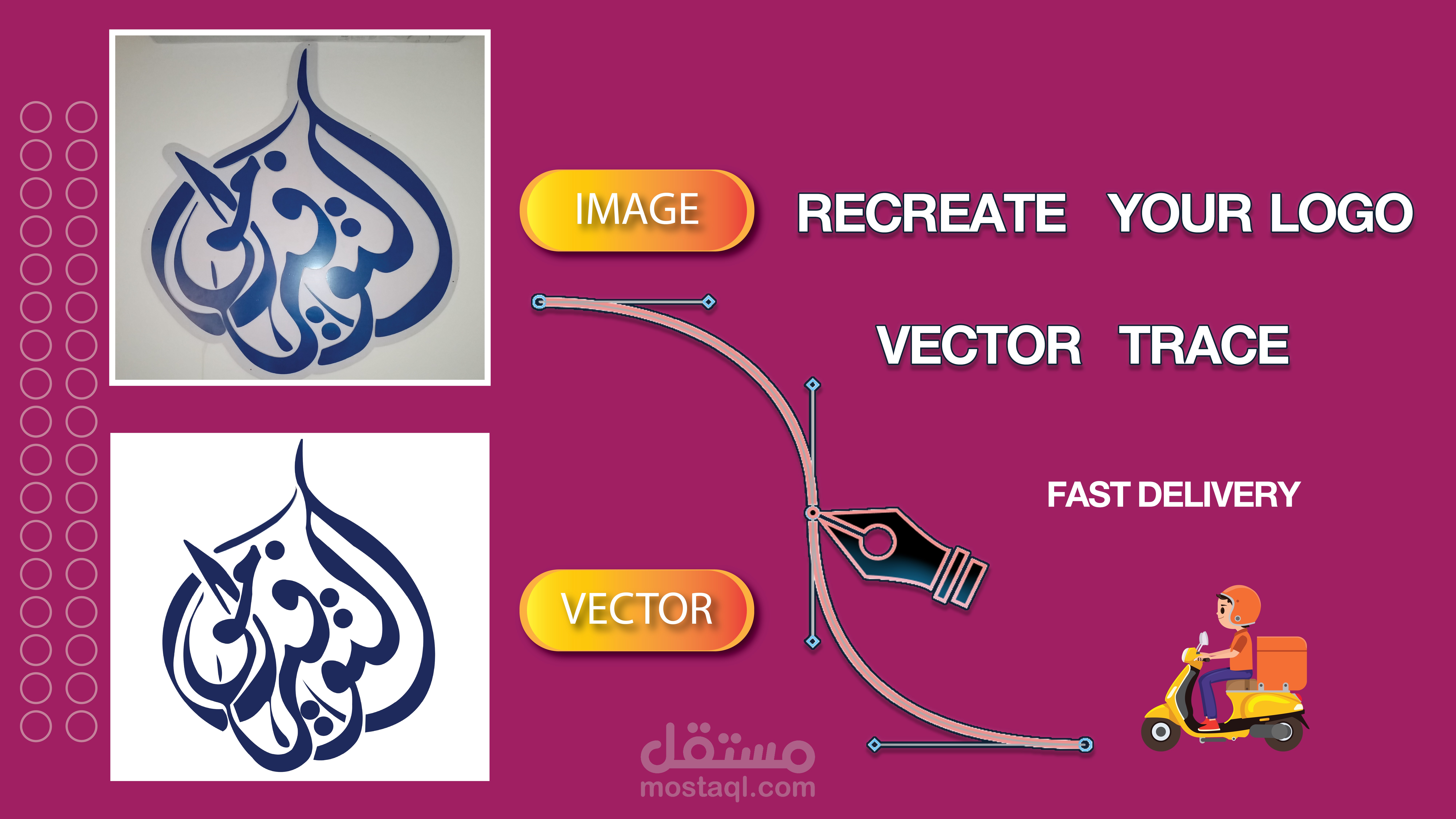 اعادة رسم او تتبع الشعارات وتحويلها الي فيكتور