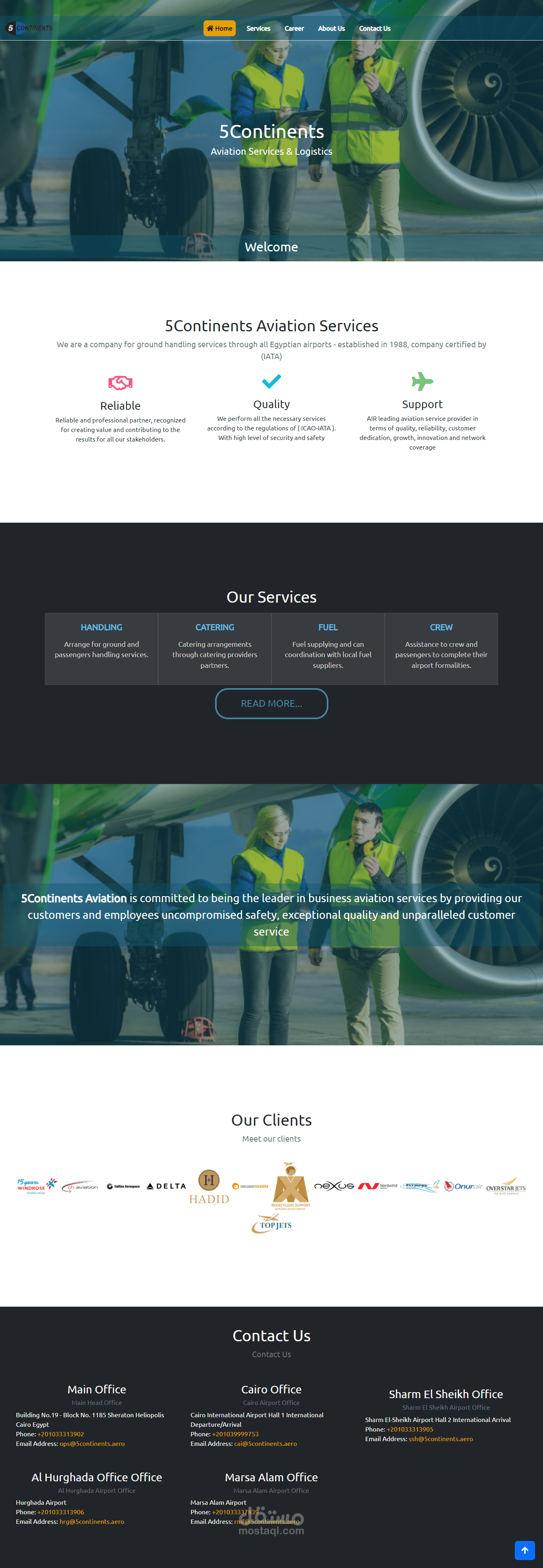5continents aviation services website