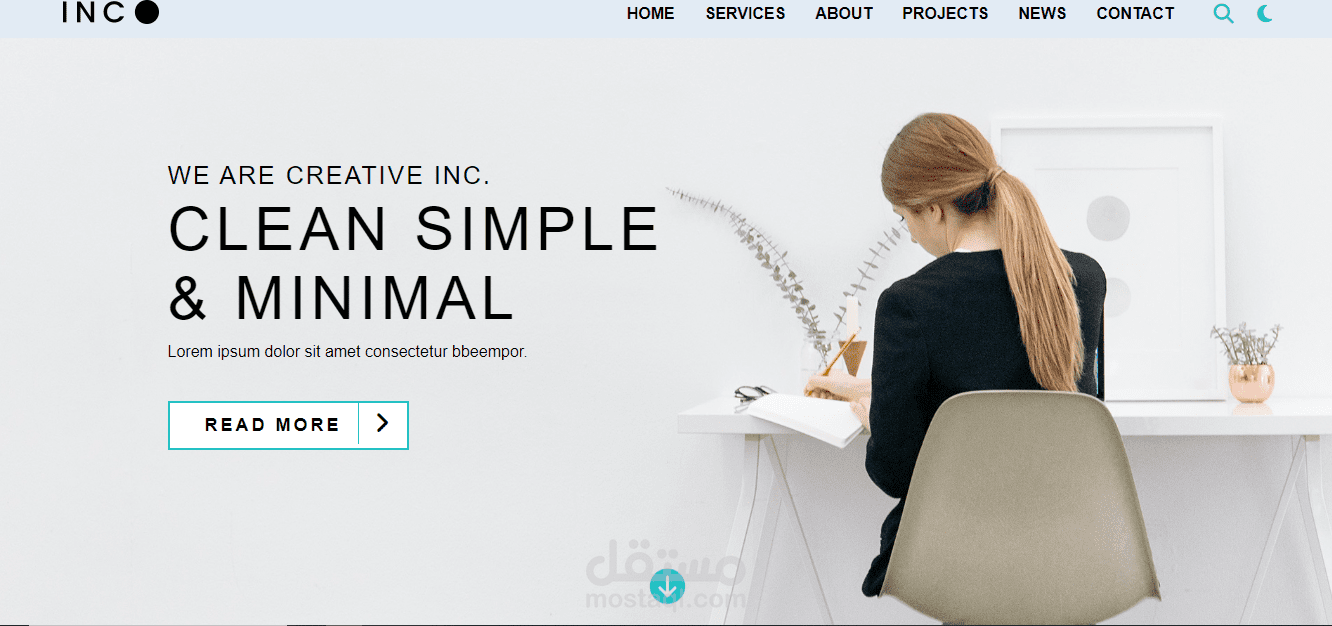 برمجة الواجهات الامامية(صفحة هبوط/INC)