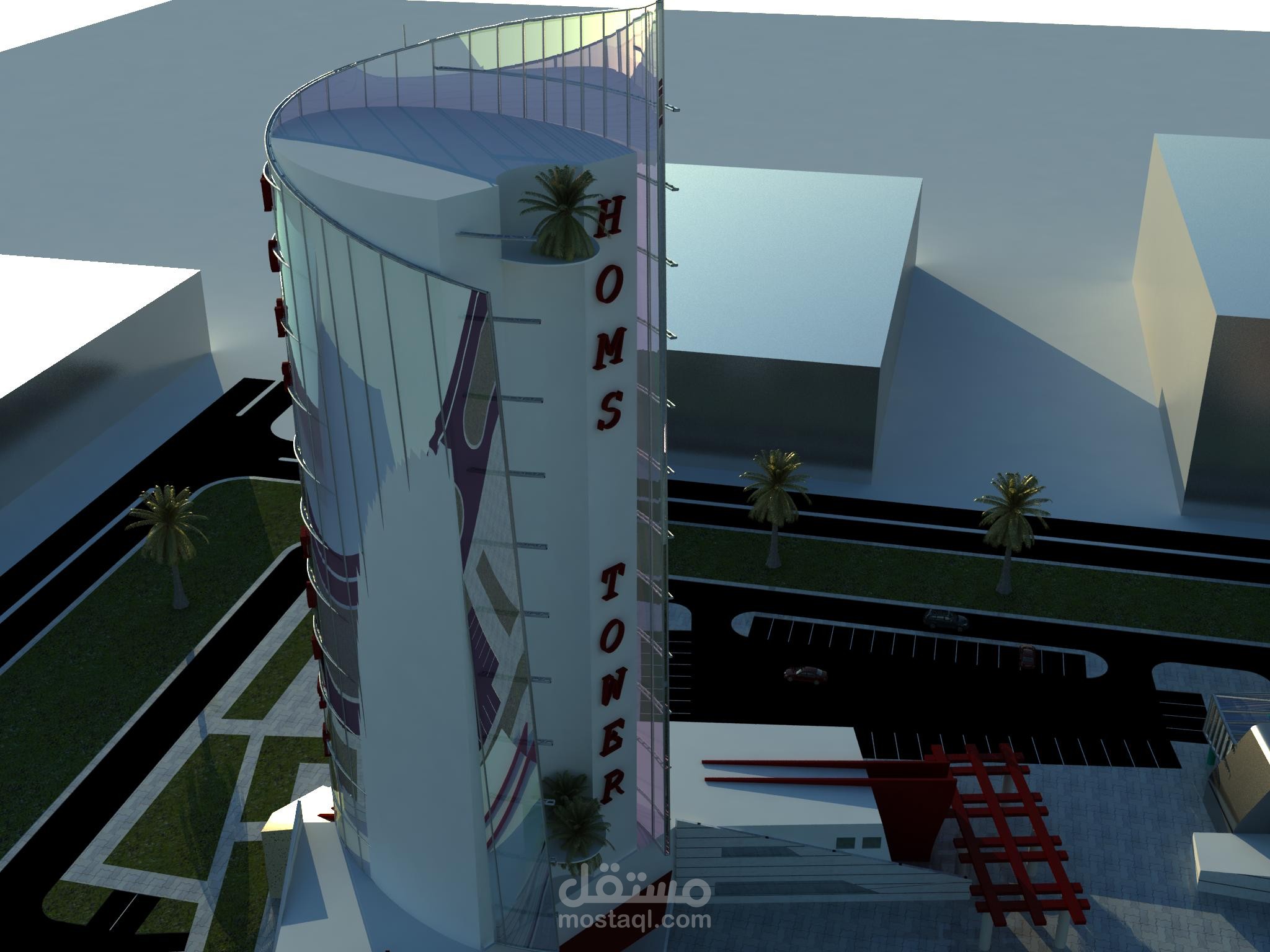 دراسة انشائية وزلزالية لبرج تجاري