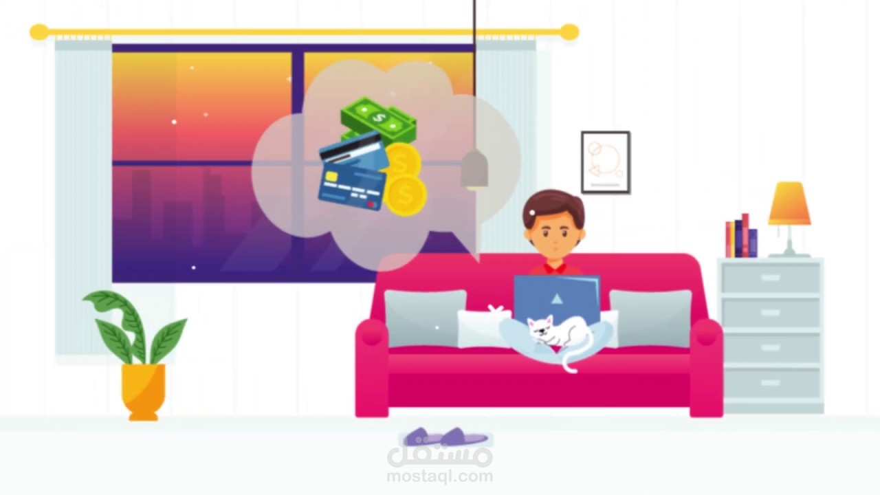 تصميم فيديو موشن غرافيك لتطبيق - work online
