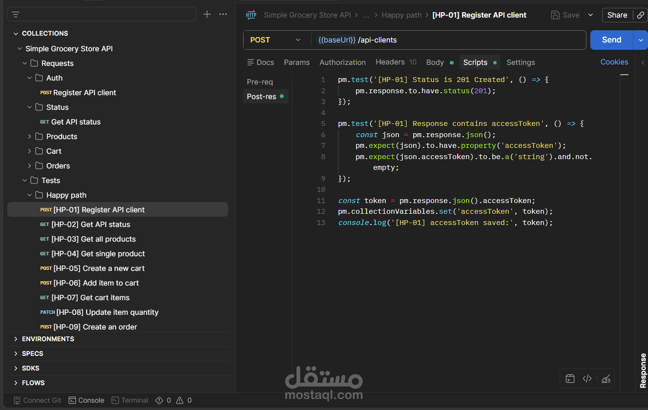 API testing using Postman tool