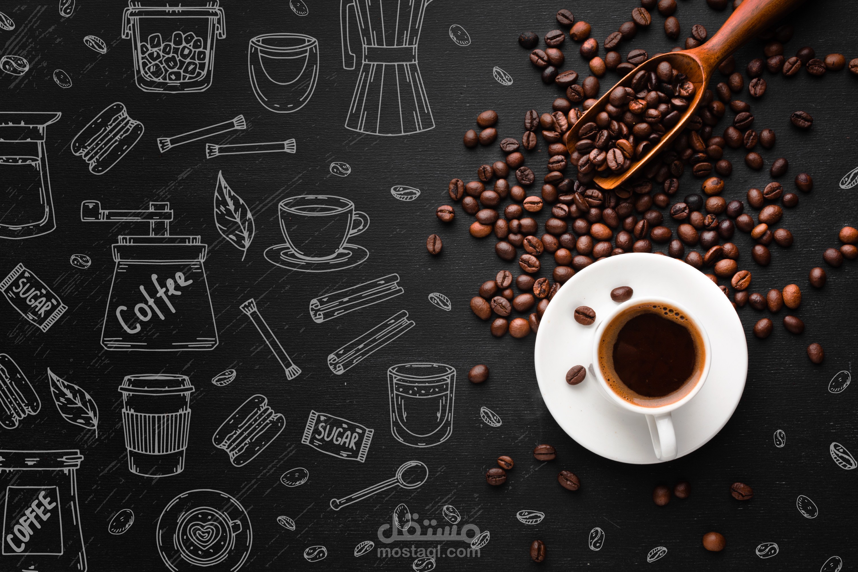 تصميم منيو قهوة زهر