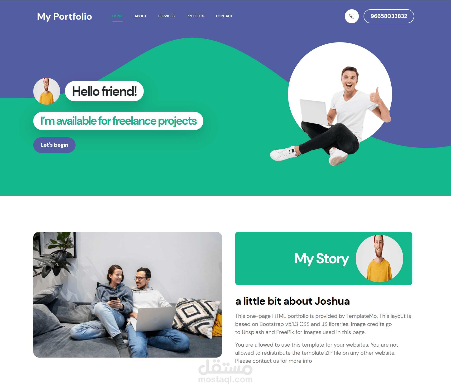 صفحه معرض أعمال Portfolio Page