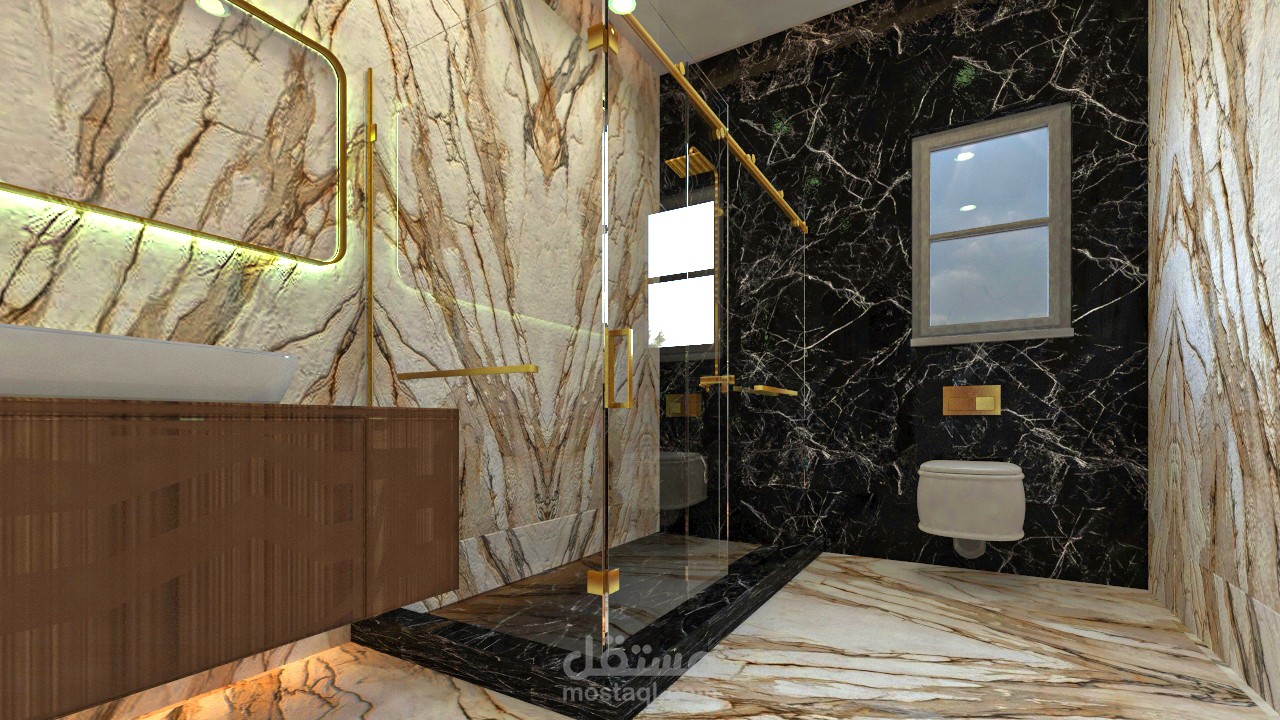تصميم عصري لحمام سكني