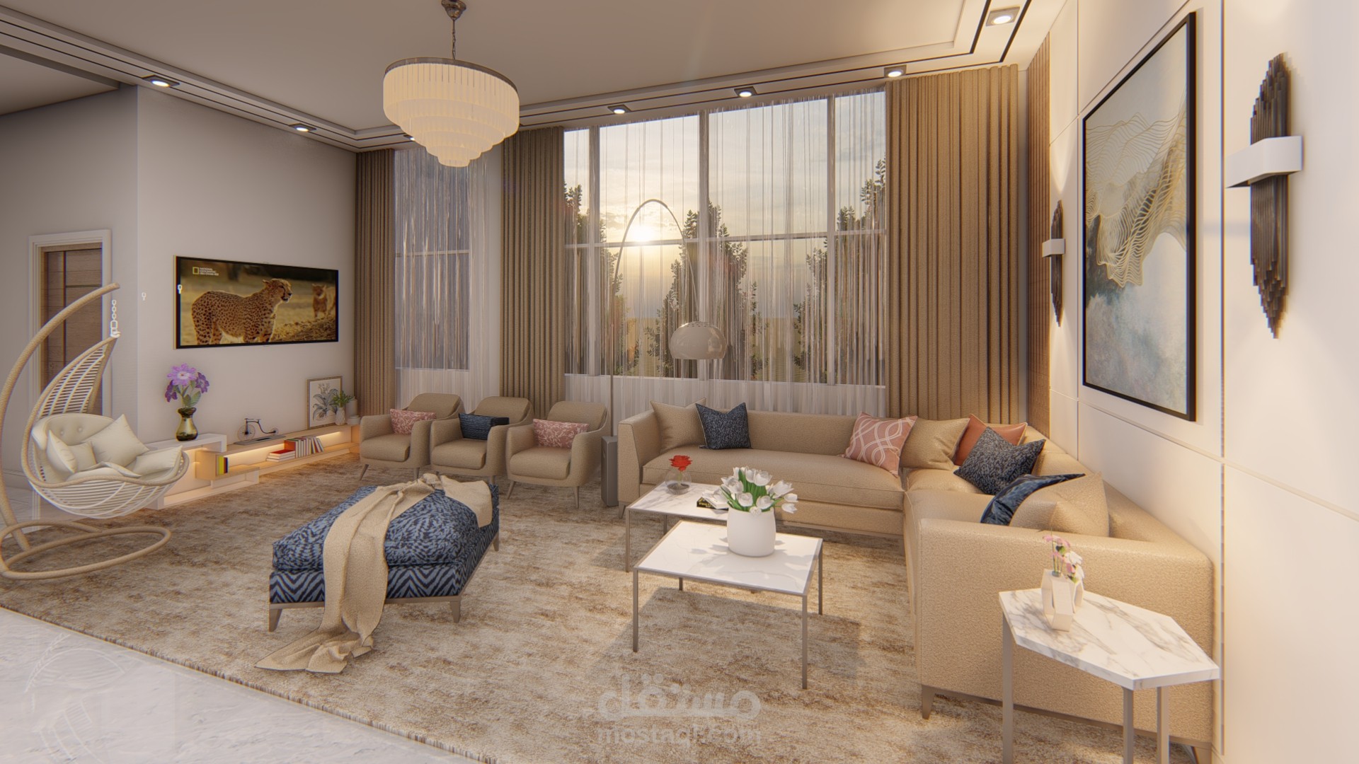 صالة معيشة (living room)