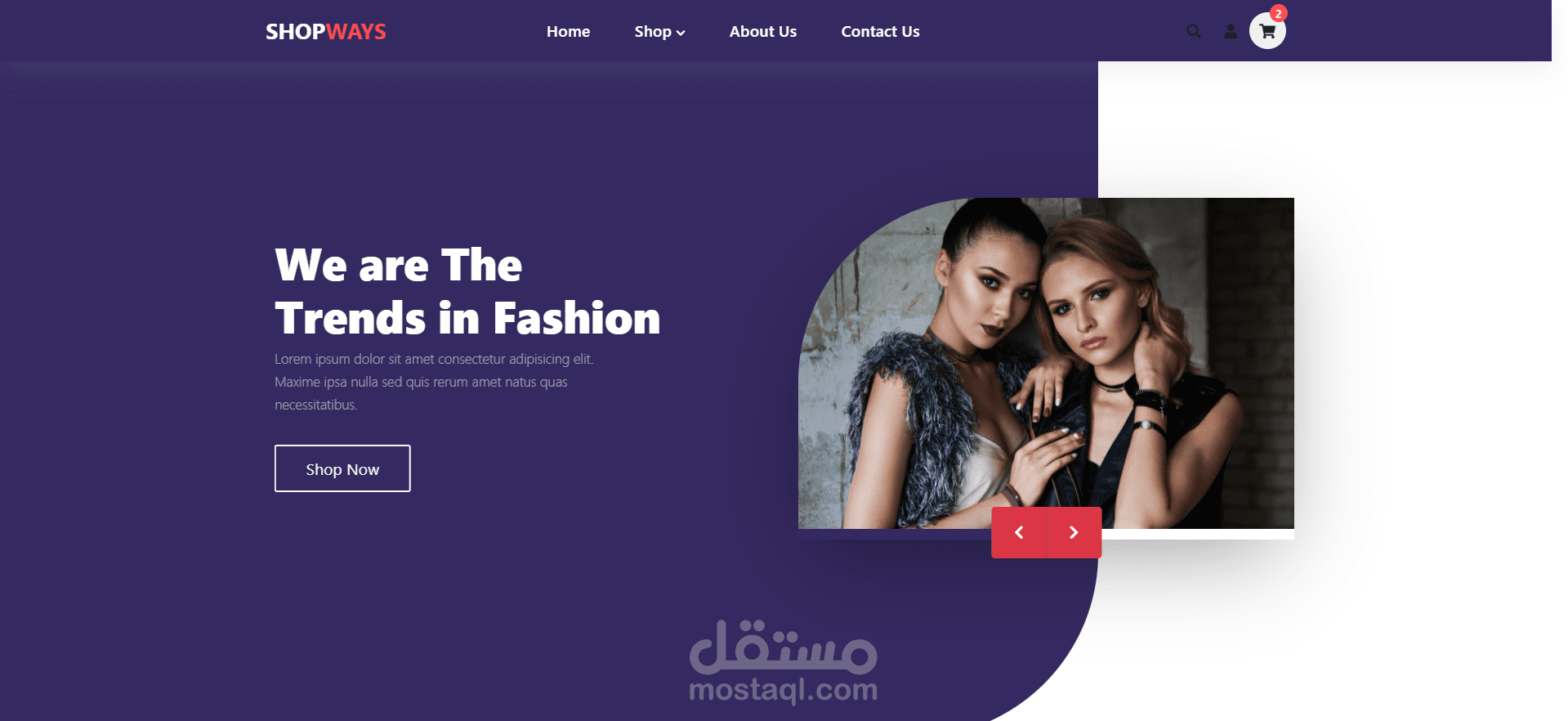 تصميم قالب متجر الكتروني للملابس و الاكسسوارات