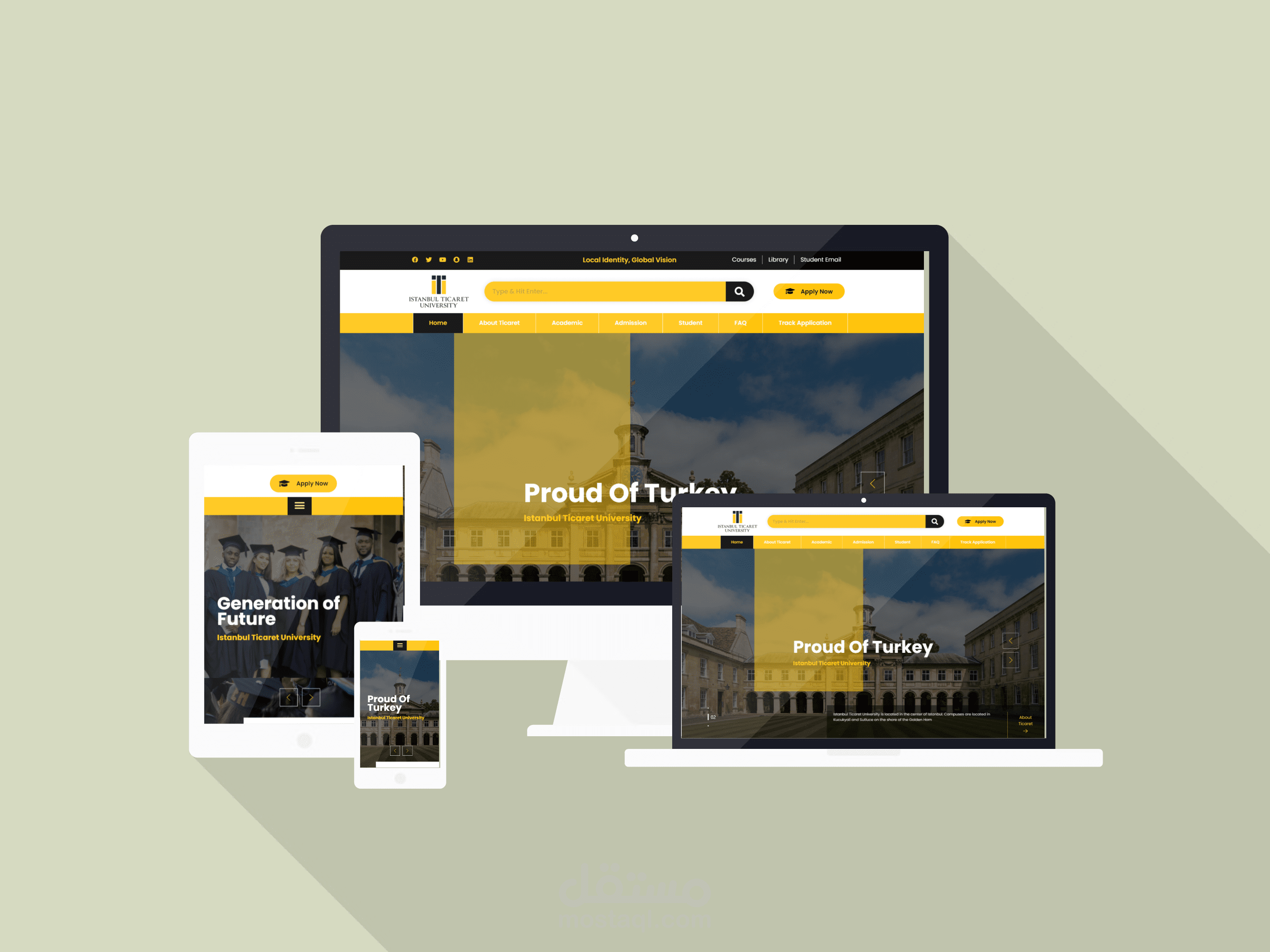 تصميم صفحة تعريفية لجامعة تركية