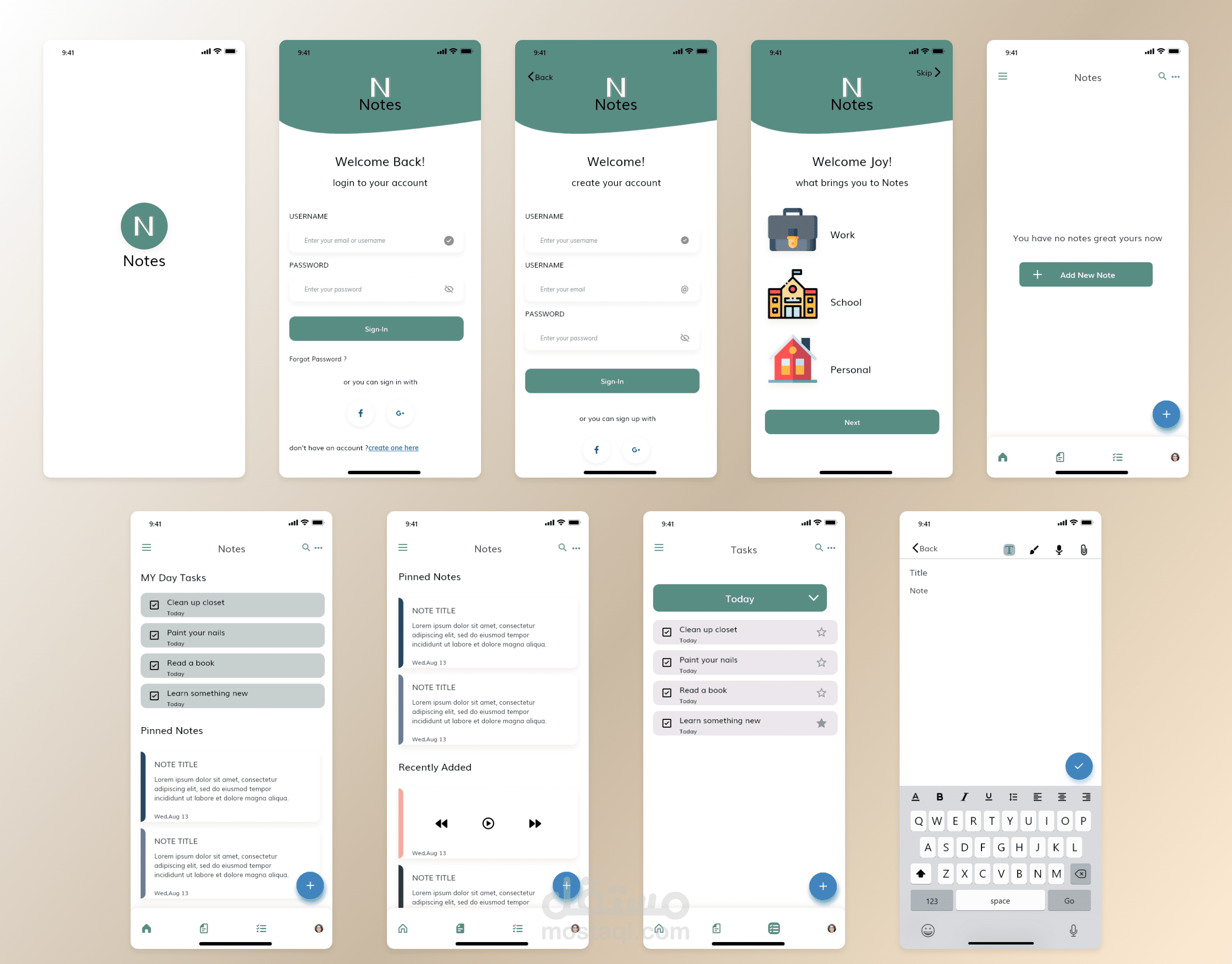 Note-taking app design