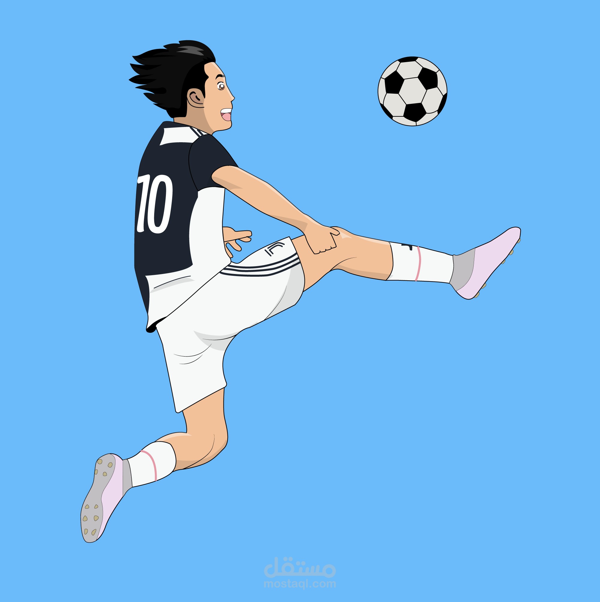 رسم لاعبين بأسلوب الكابتن ماجد