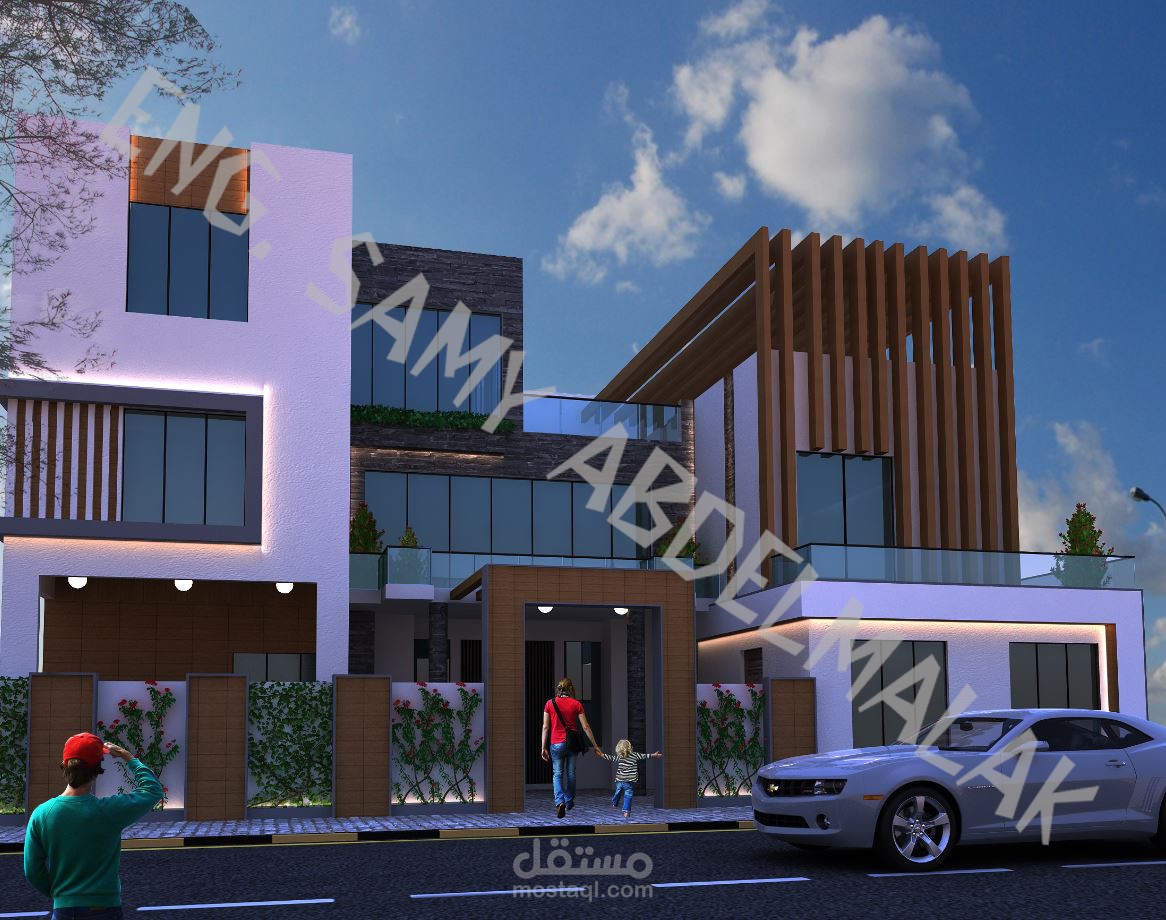 تصميم واجهة فيلا بالسعودية