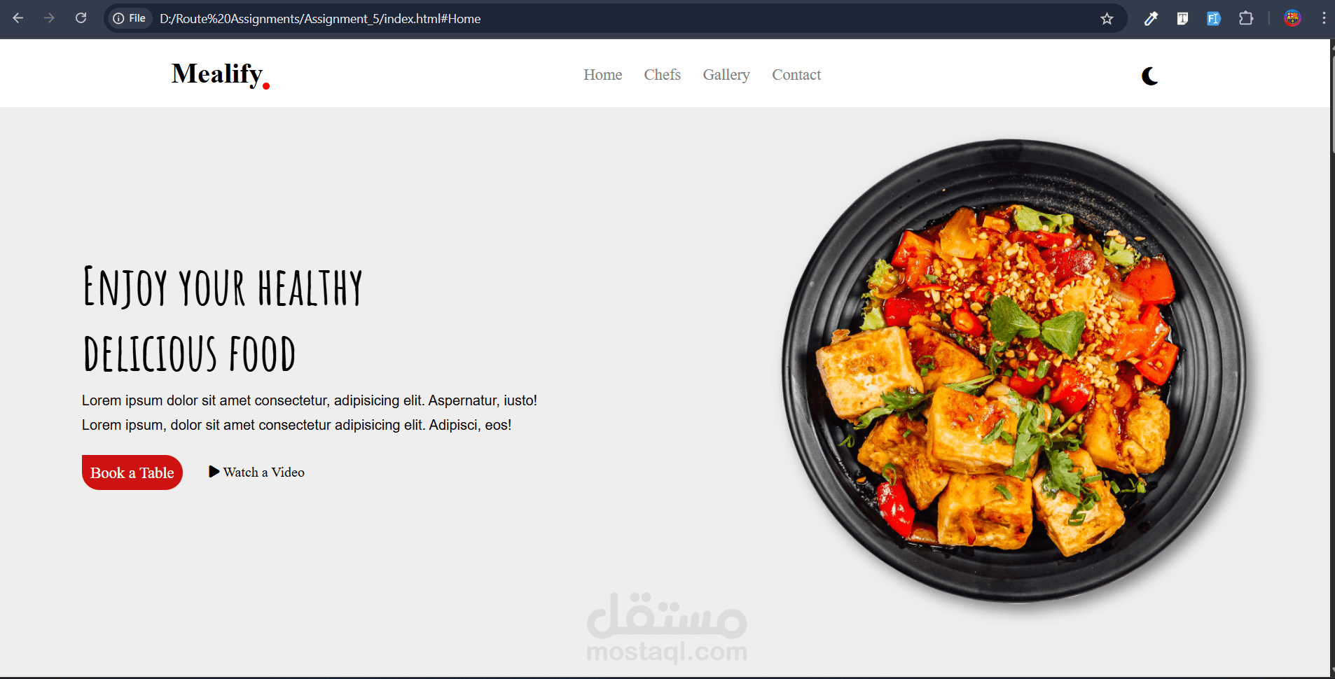 Html , css Mealify project