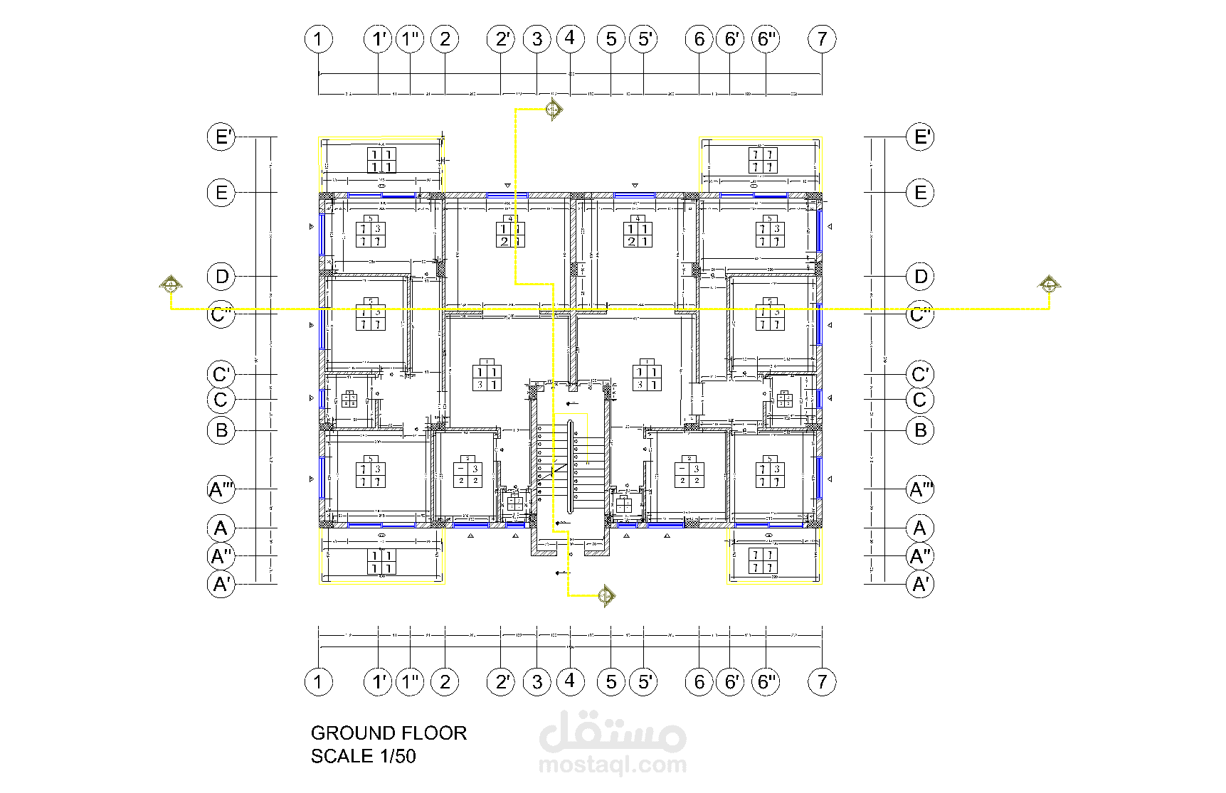مشروع تنفيذي لمبنى سكني