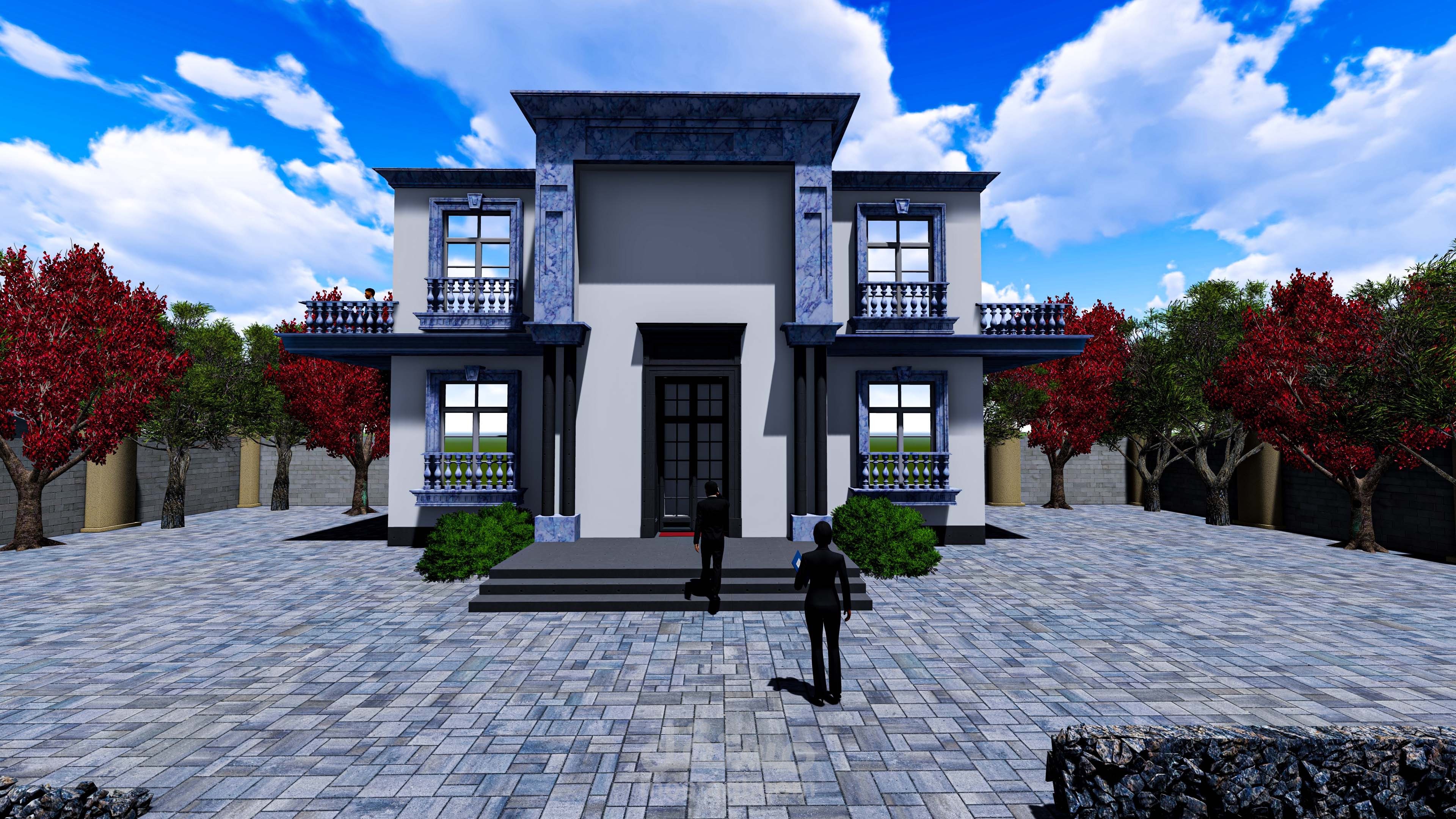 تصميم واجهة فيلا كلاسيك في المملكة العربية السعودية