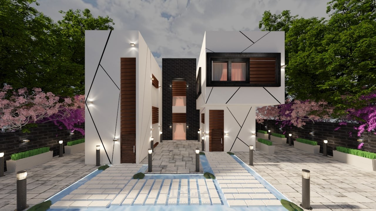 تصميم واجهة فيلا موديرن في المملكة العربية السعودية.