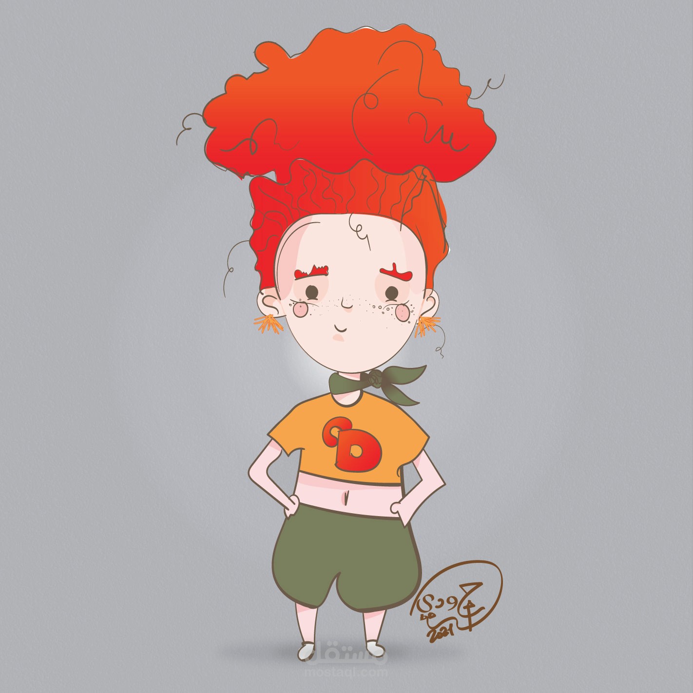 تصميم شخصية كرتونية خاصة بشركة ضمن عدة وضعيات