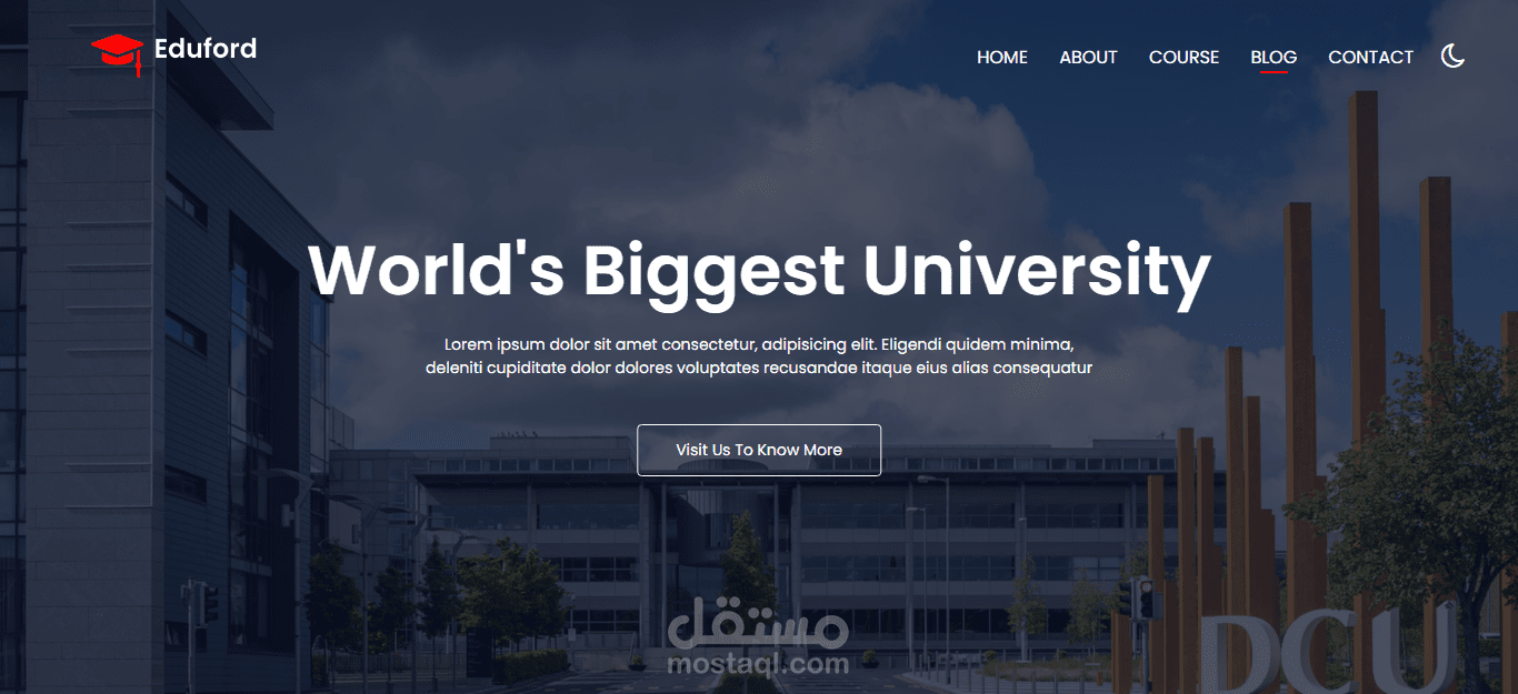 موقع ويب لعرض نيذه مختصره عن جامعة إدفورد