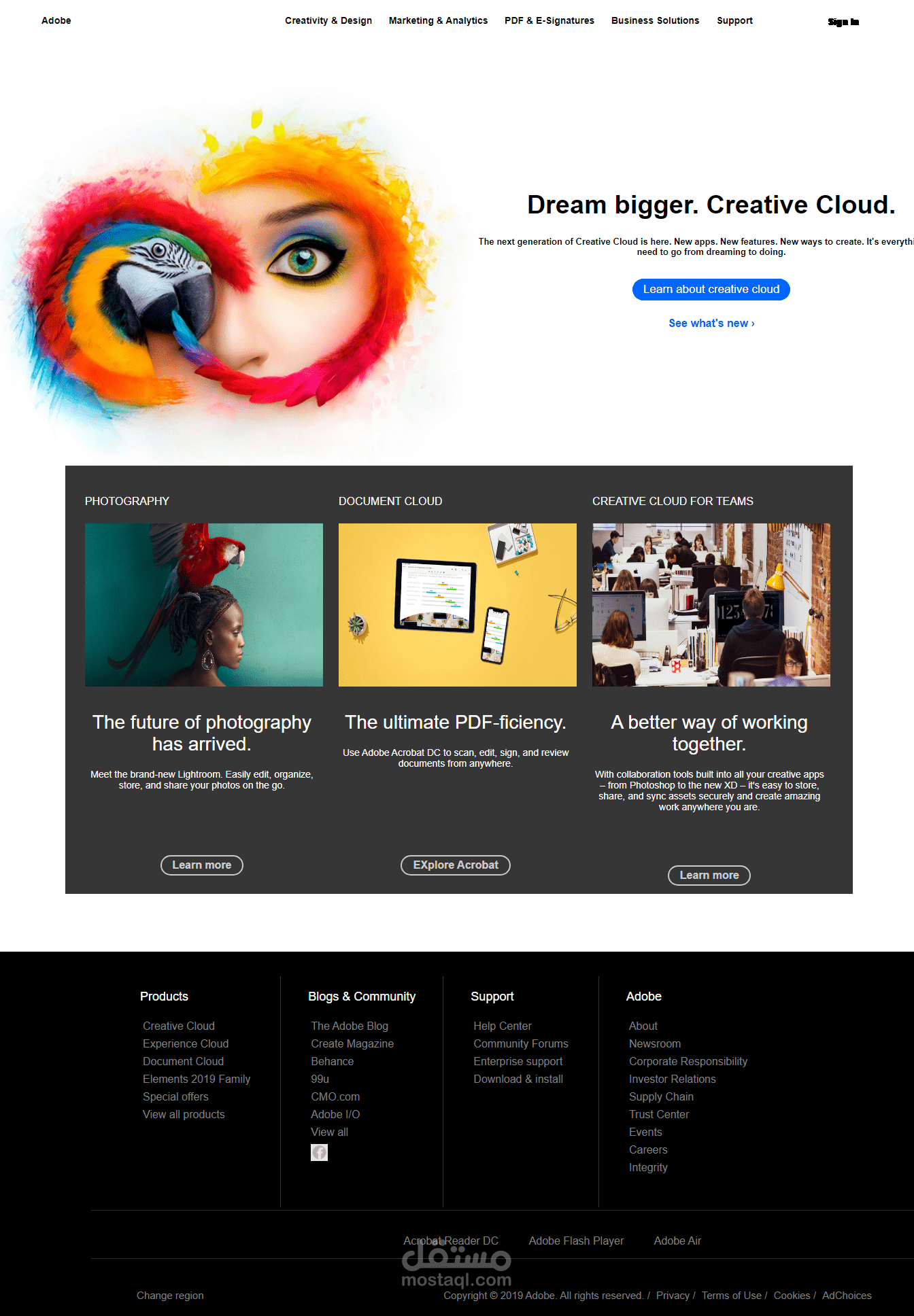 Develop Adobe Website
