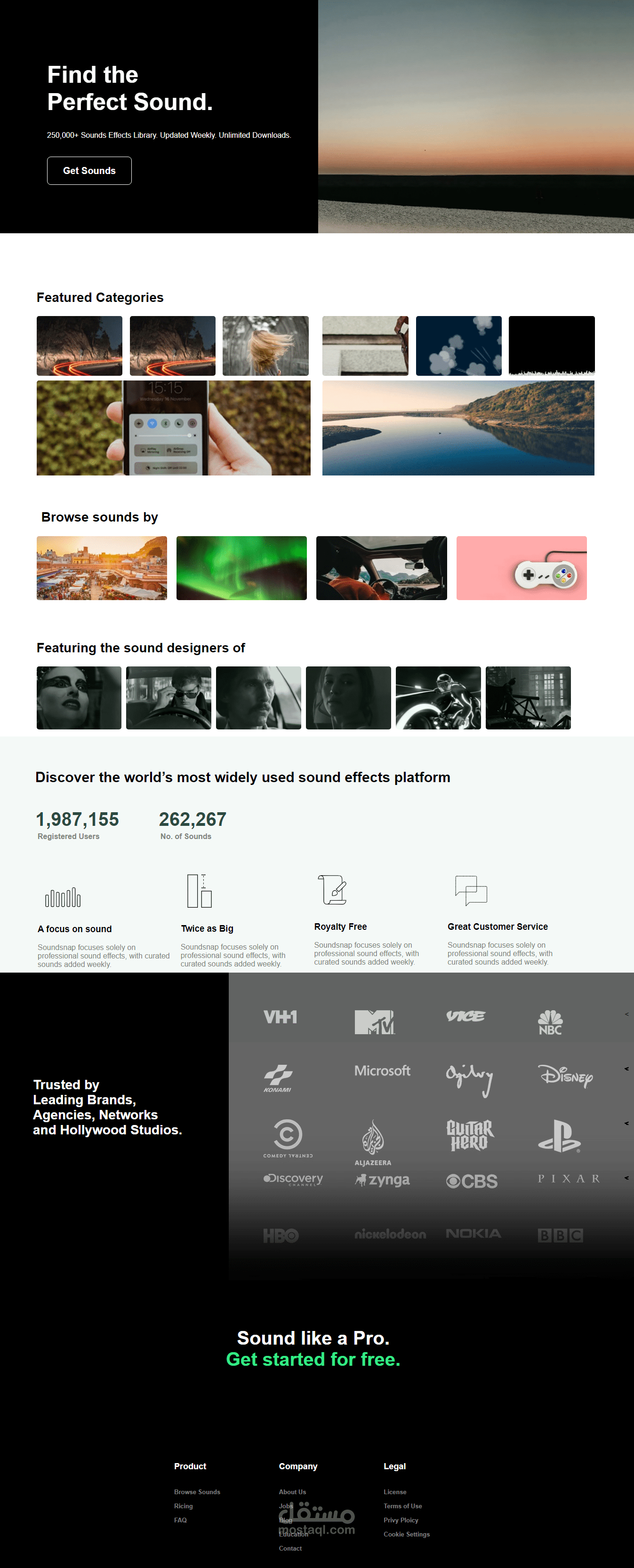 Design Soundsnap Website