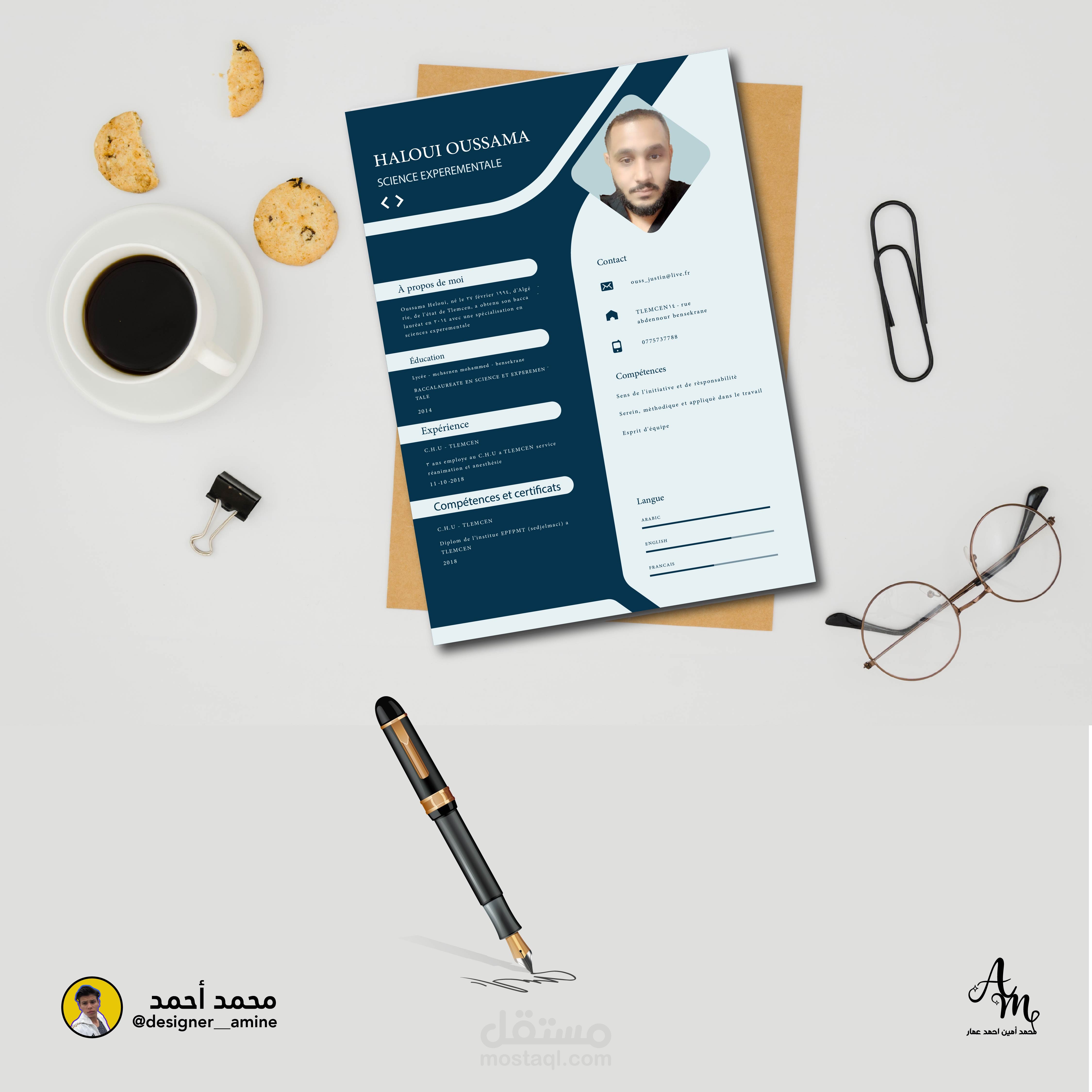 تصميم إحترافي للسير الذاتية باللغة الإنجليزية