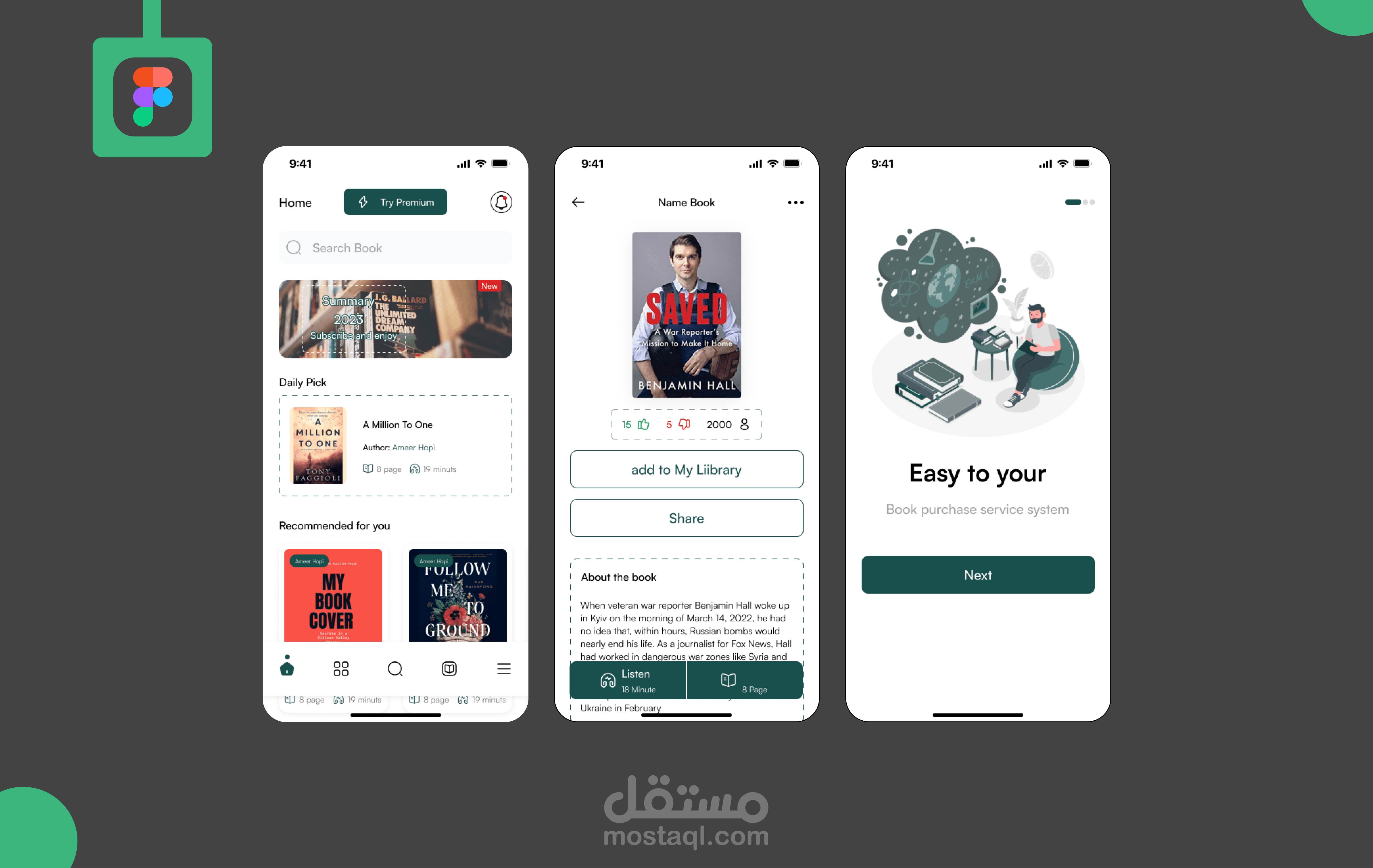 تطبيق لتقديم ملخص كتب مقروئ ومسموع