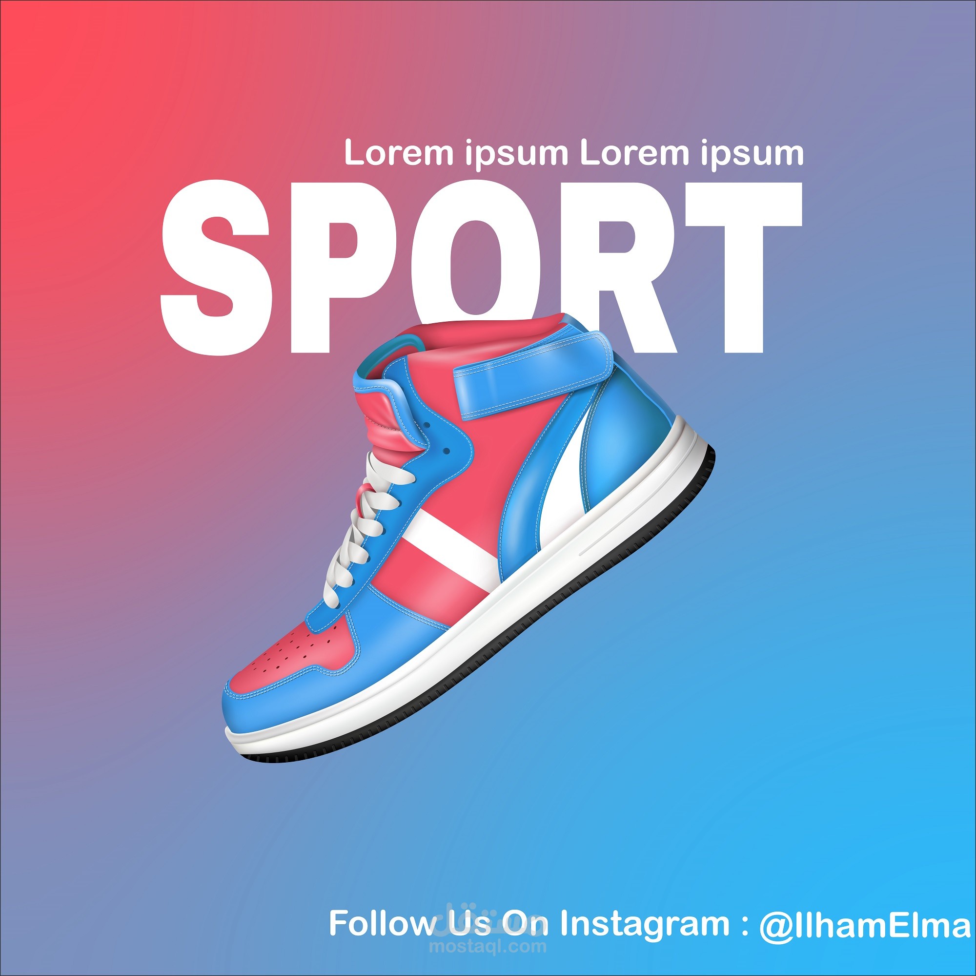 تصميم social media لحذاء رياضي